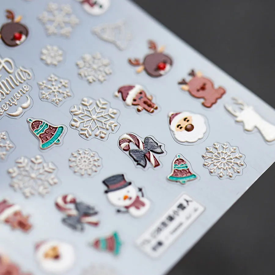 Christmas Nail Sticker 3D Relief Three-dimensional Snowman Elk Snowflake Christmas Gift Nail Sticker Decoration Top Coat
Christmas Nail Sticker 3D Relief Three-dimensional Snowman Elk Snowflake Christmas Gift Nail Sticker Decoration Top Coat