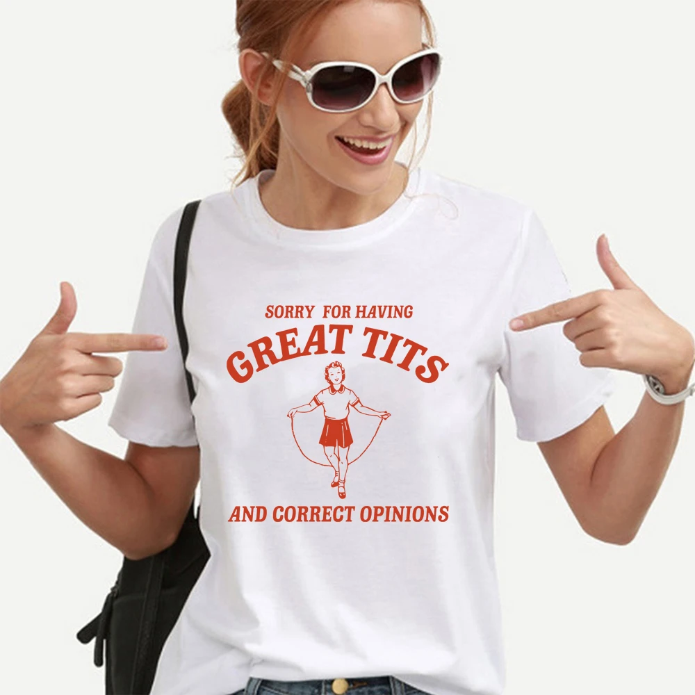 Sorry for Having Great Tits T Shirts Funny Feminism T Shirt Casual Short Sleeve Feminist Tee Women's Clothing Streetwear Tops
Sorry for Having Great Tits T Shirts Funny Feminism T Shirt Casual Short Sleeve Feminist Tee Women's Clothing Streetwear Tops