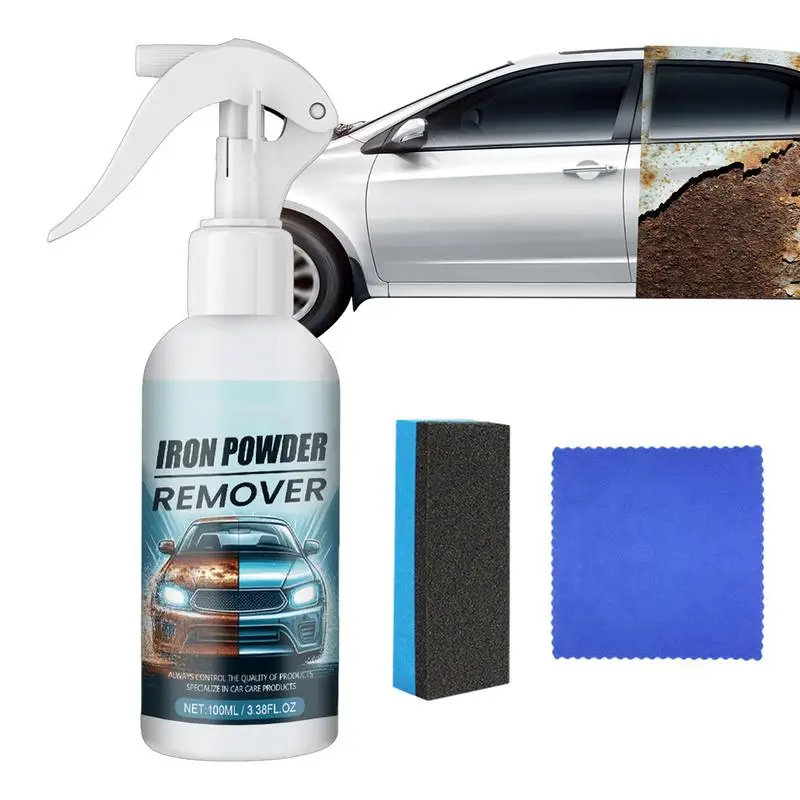

Iron Remover Car Detailing 100ml Metal Cleaner Rust Conditioner Exterior Car Care With Towel And Sponge Auto Cleaning Tools For