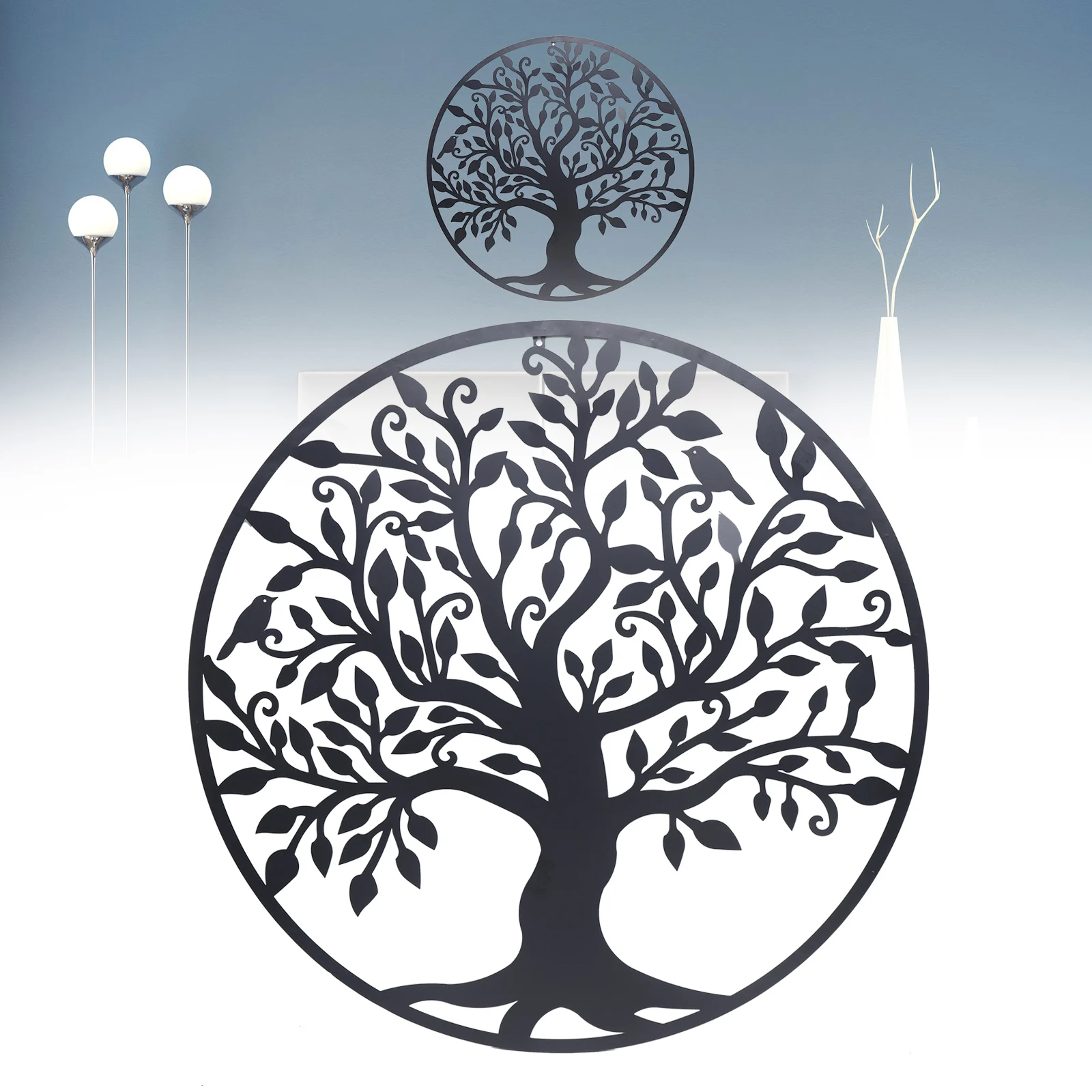 39 Inch Black Tree Metal Hanging Wall Art Round Sculpture Ornament Home Decoration Crafts for Living Room Office
39 Inch Black Tree Metal Hanging Wall Art Round Sculpture Ornament Home Decoration Crafts for Living Room Office