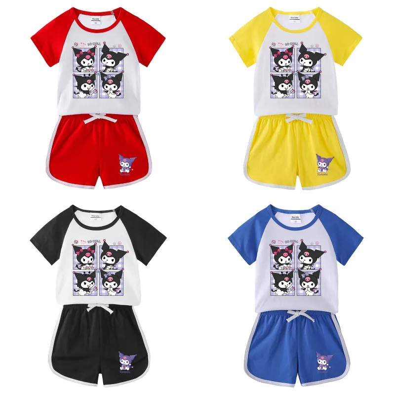 Sanrio Kawaii Kids Anime Kuromi Cotton Boy Girl Suit Cartoon Summer Loose Short-Sleeved Suit Cute Casual Sportswear Girl Gift
Sanrio Kawaii Kids Anime Kuromi Cotton Boy Girl Suit Cartoon Summer Loose Short-Sleeved Suit Cute Casual Sportswear Girl Gift