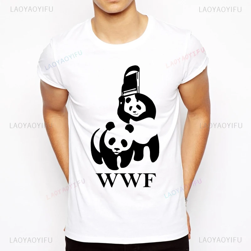 

Classic Cool Camiseta T Shirt Men Cotton T Shirt Summer Fashion Funny T-shirt Wrestling Panda Comedy Printed Short Sleeve