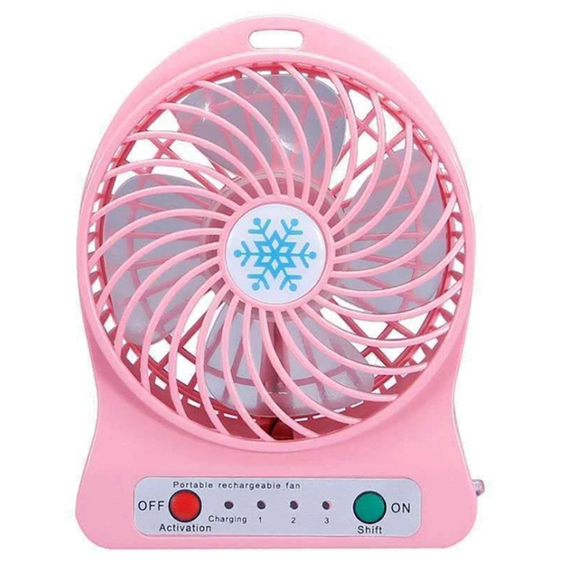 

3X портативный Перезаряжаемый мини-вентилятор, воздушный охладитель, настольный мини-вентилятор, USB-охлаждение, перезаряжаемые ручные вентиляторы розового цвета