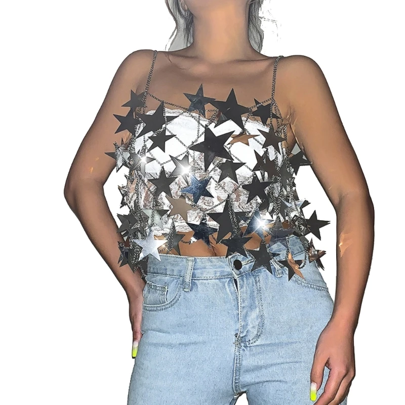 Women Sexy Fashion Glitter Star Sequins Body Chain Dress Hollow Body Jewelry Camisole Skirt Bikinis Cover Up Clubwear
Women Sexy Fashion Glitter Star Sequins Body Chain Dress Hollow Body Jewelry Camisole Skirt Bikinis Cover Up Clubwear