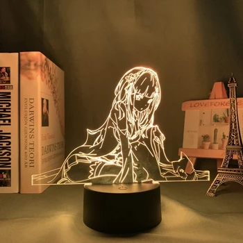 3d Lamp Anime Re Zero 다른 세계에서 인생을 시작하는 방 장식을위한 LED 야간 조명 Nightlight Gift Re Zero Emilia Night Lamp