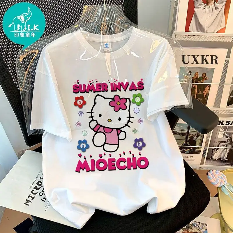Sanrio Hellokitty Girls' New Top 2023 Summer Short Sleeve Cartoon Print Medium Children Children's Short Sleeve T-Shirt Tide
Sanrio Hellokitty Girls' New Top 2023 Summer Short Sleeve Cartoon Print Medium Children Children's Short Sleeve T-Shirt Tide