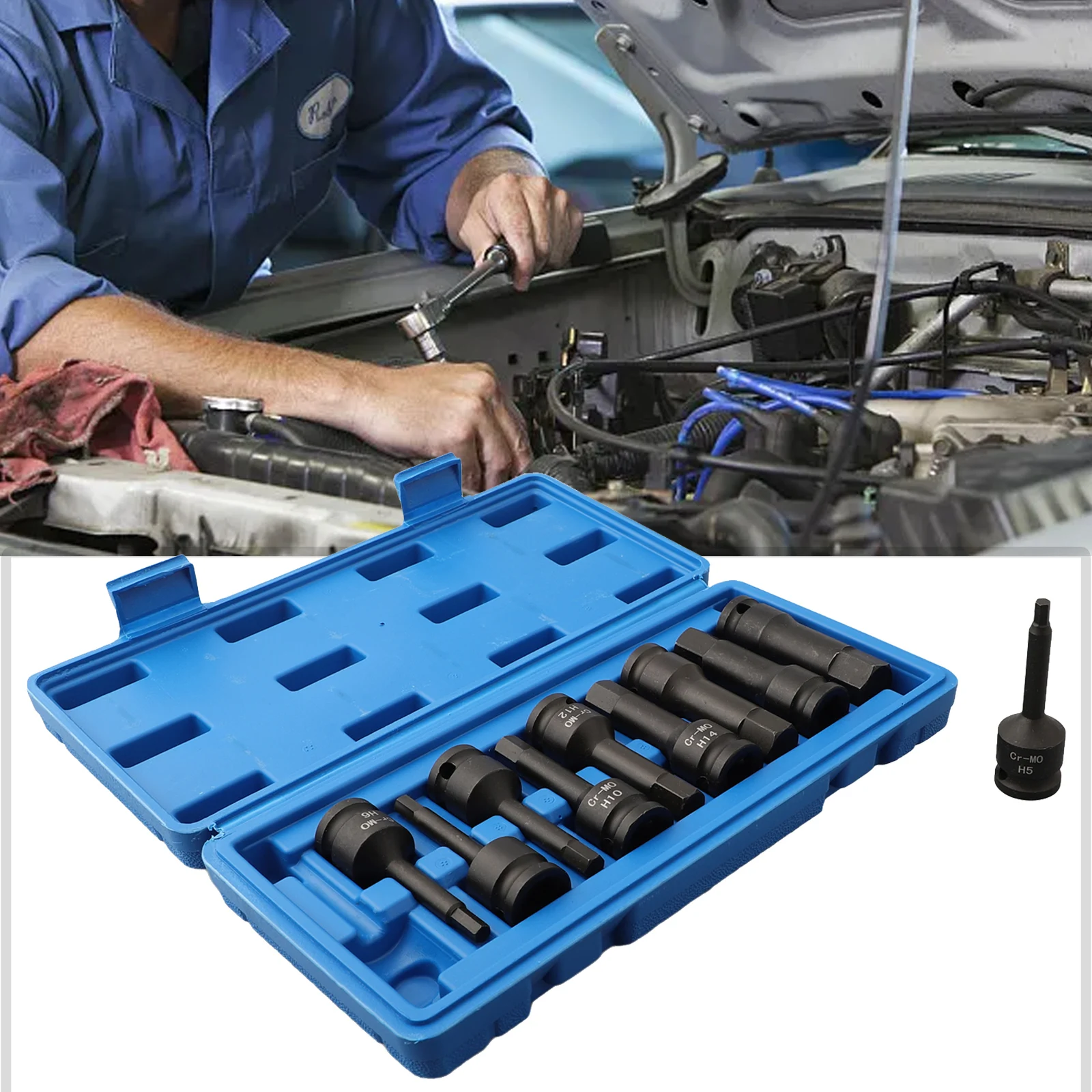 10X 78mm 1/2inch Impact Drive Socket Wrench Hex Screwdriver Metric H5-H19 Electric Wrench Socket Workshop Equipment Power Tools
10X 78mm 1/2inch Impact Drive Socket Wrench Hex Screwdriver Metric H5-H19 Electric Wrench Socket Workshop Equipment Power Tools