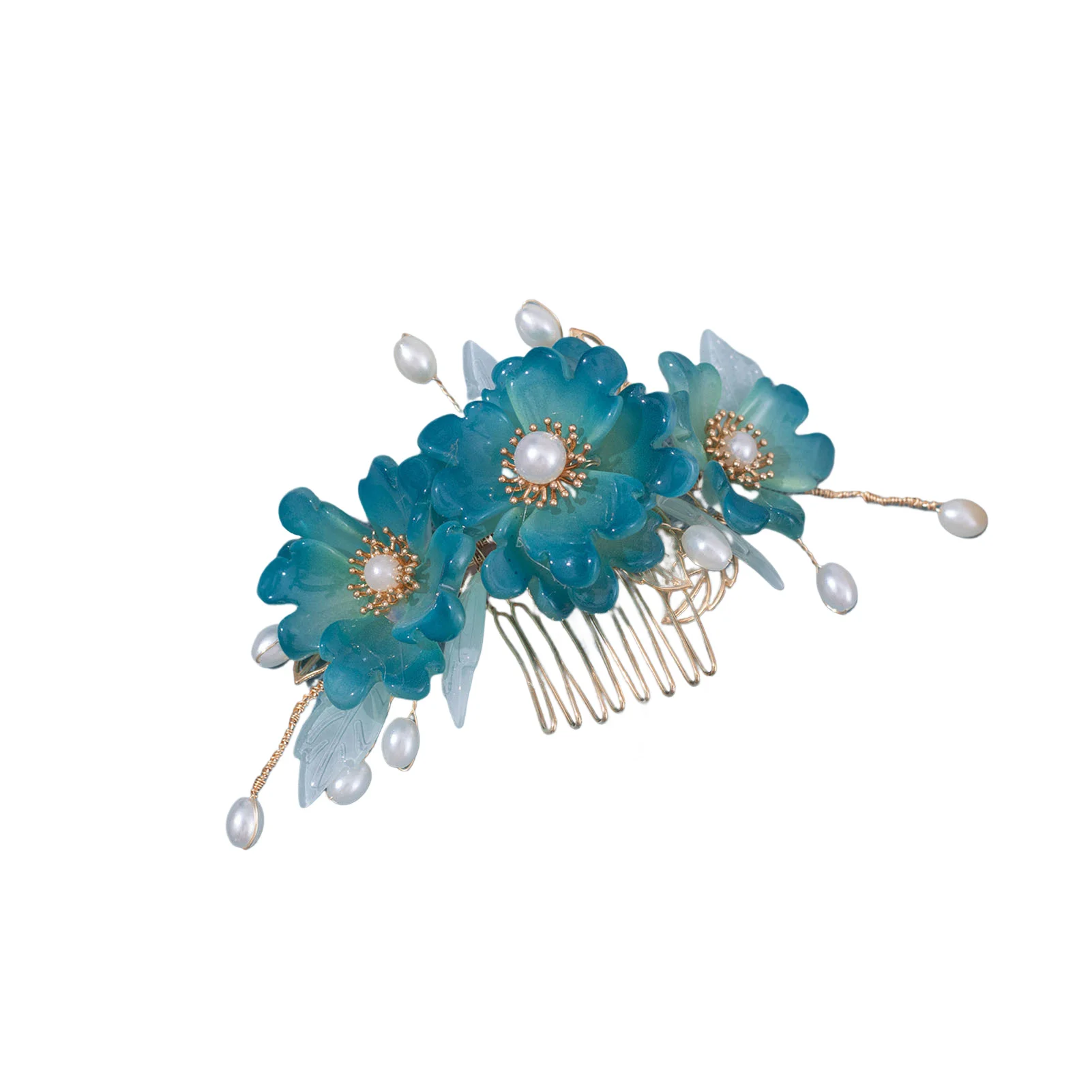 

Han Chinese Clothing Hairpins/Hair Clip/Hair Comb Hypoallergenic Metal Pearl Hair Headgear for Birthday Stage Party Show