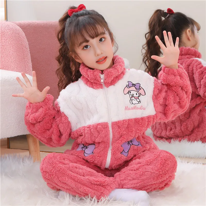 Kawaii Sanrio Kuromi Cartoon Anime Children's Pajamas Girly Heart My Melody Flannel Thick Warm Student 2023 New Style Tracksuit
Kawaii Sanrio Kuromi Cartoon Anime Children's Pajamas Girly Heart My Melody Flannel Thick Warm Student 2023 New Style Tracksuit