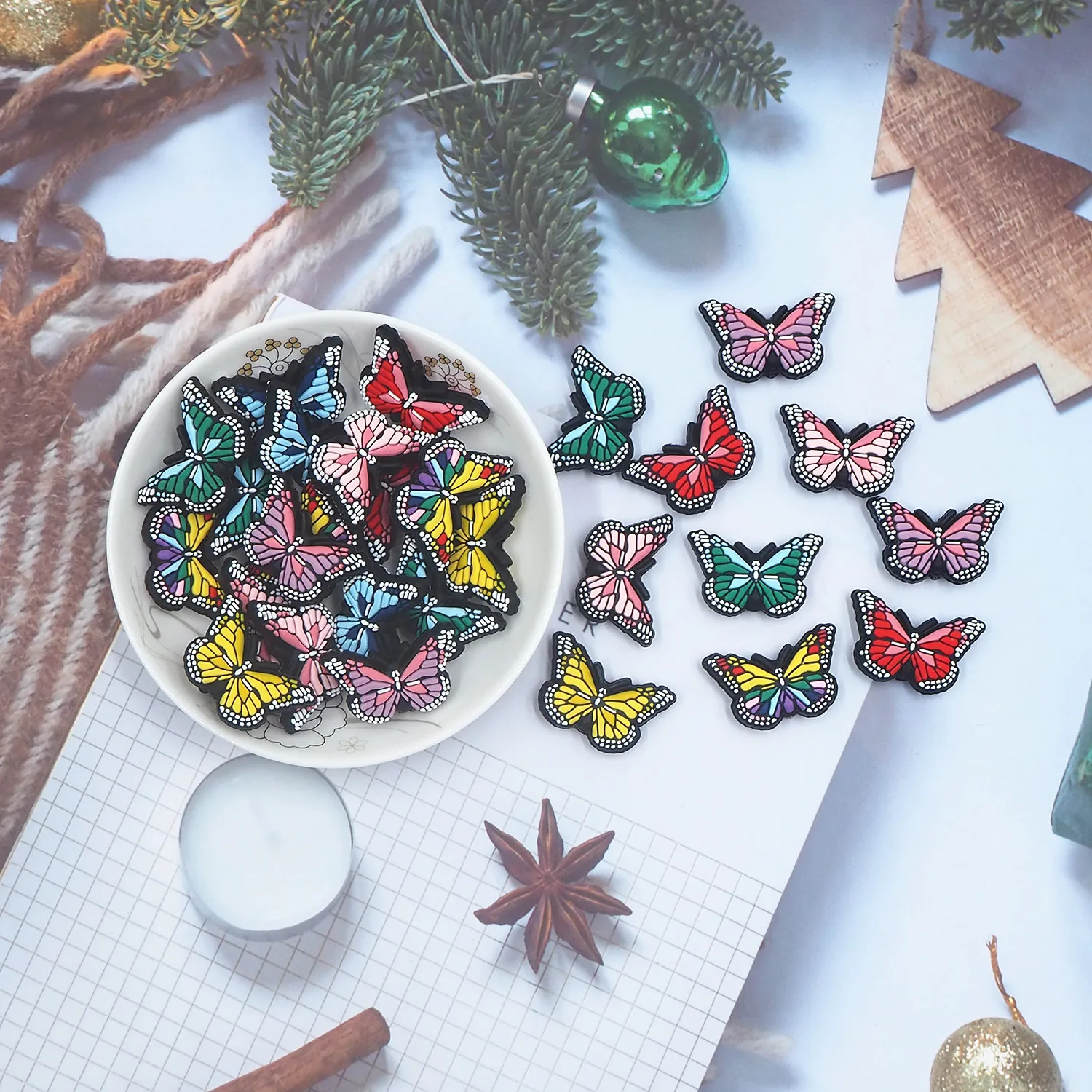 Chenkai 10PCS Butterfly Focal Beads Silicone Charms For Pen Making Character Beads For Beadable Pen DIY Pacifier Dummy Chains
Chenkai 10PCS Butterfly Focal Beads Silicone Charms For Pen Making Character Beads For Beadable Pen DIY Pacifier Dummy Chains