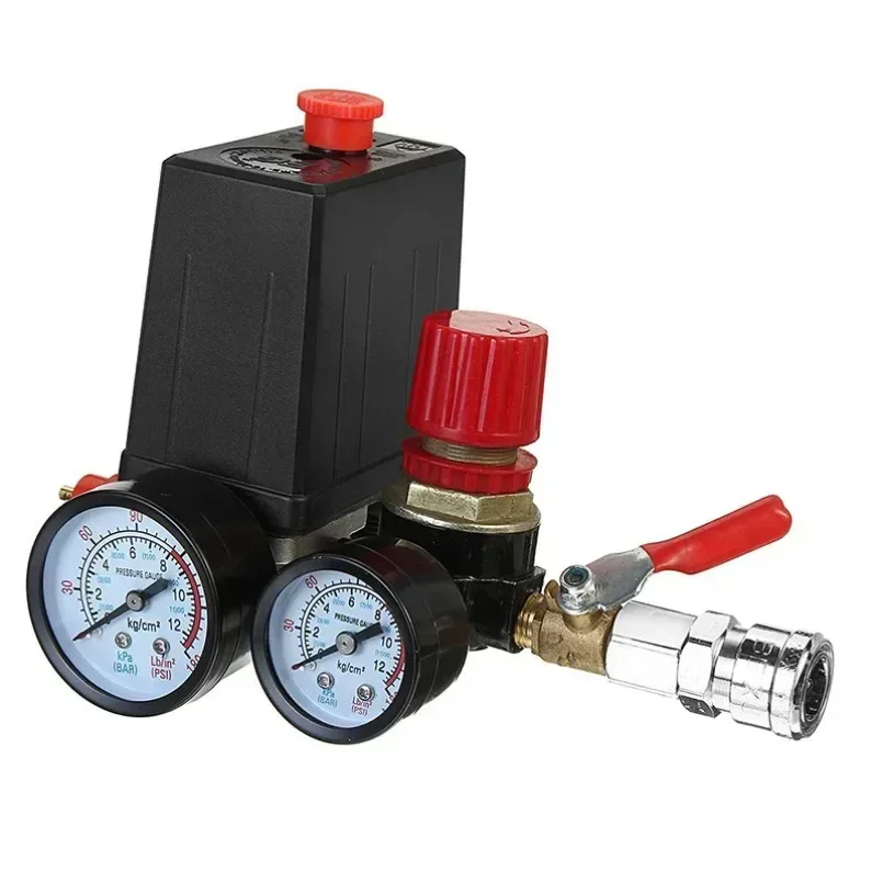 Small Air Compressor Pressure Switch Control Valve Regulator With Gauges Fittings Pneumatic Accessories Quick Response 240V NEW
Small Air Compressor Pressure Switch Control Valve Regulator With Gauges Fittings Pneumatic Accessories Quick Response 240V NEW