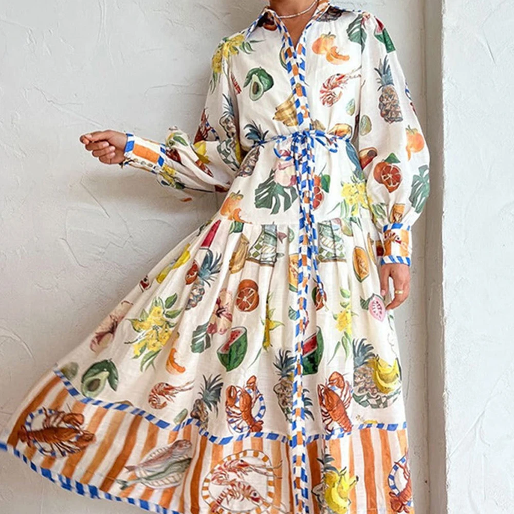 2024 New Turn-down Collar Midi Dress Party Causal Holiday Ladies Lantern Sleeve Loose Vintage Printed Graphic Long Dress Elegant
2024 New Turn-down Collar Midi Dress Party Causal Holiday Ladies Lantern Sleeve Loose Vintage Printed Graphic Long Dress Elegant