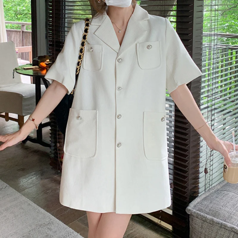 French Vintage Elegant Slim Dress Female Summer Short Sleeve Single-breasted Loose Casual Korea White Mini Women Dresses 1462
French Vintage Elegant Slim Dress Female Summer Short Sleeve Single-breasted Loose Casual Korea White Mini Women Dresses 1462