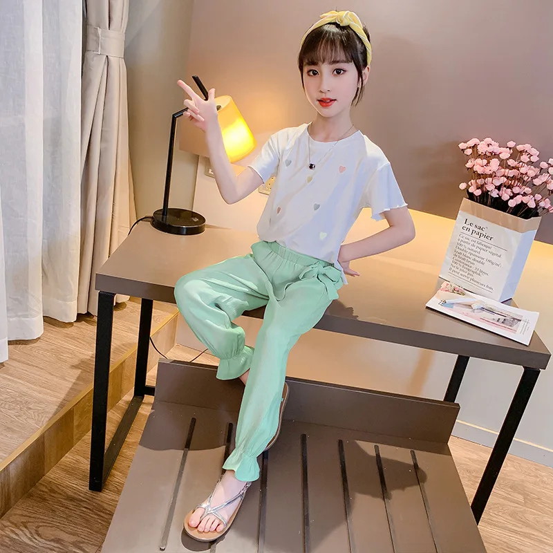 2022 New Children Clothes Summer Girl Cute Heart Pattern Embroidery Short Sleeve Top T-shirt Set Teenage Kids Casual Outfit 3-12
2022 New Children Clothes Summer Girl Cute Heart Pattern Embroidery Short Sleeve Top T-shirt Set Teenage Kids Casual Outfit 3-12