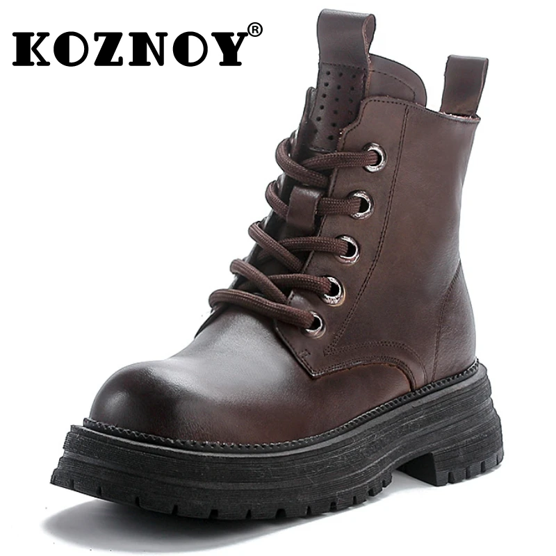 Koznoy 5cm Natural Genuine Leather Platform Wedge Spring Women Autumn British Winter Plush Fashion ZIP Ankle Boots PUNK Shoes
Koznoy 5cm Natural Genuine Leather Platform Wedge Spring Women Autumn British Winter Plush Fashion ZIP Ankle Boots PUNK Shoes