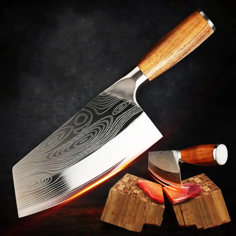 Stainless Steel Butcher Knife Wood Handle Chopping Meat Vegetables Cutlery Cleaver Slicing High-quality Tools For The Kitchen
Stainless Steel Butcher Knife Wood Handle Chopping Meat Vegetables Cutlery Cleaver Slicing High-quality Tools For The Kitchen