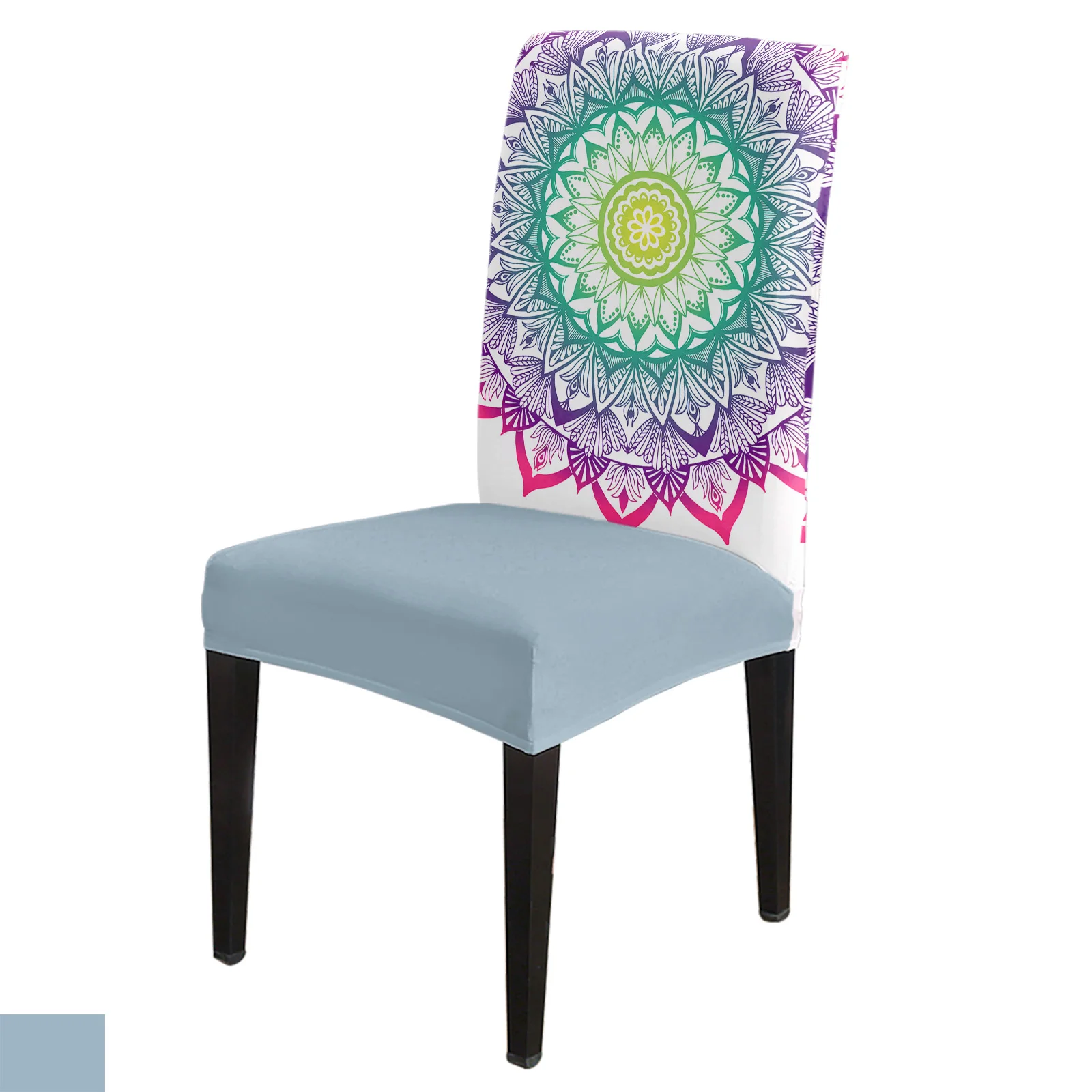 

White Mandala Flower Boho Dining Chair Cover 4/6/8PCS Spandex Elastic Chair Slipcover Case for Wedding Hotel Banquet Dining Room