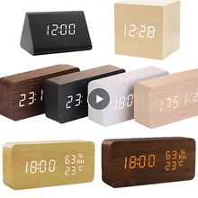 USB Clocks LED Wooden Alarm Clock Table Voice Control Digital Wood Despertador Electronic Desktop Table Decor 2022
USB Clocks LED Wooden Alarm Clock Table Voice Control Digital Wood Despertador Electronic Desktop Table Decor 2022