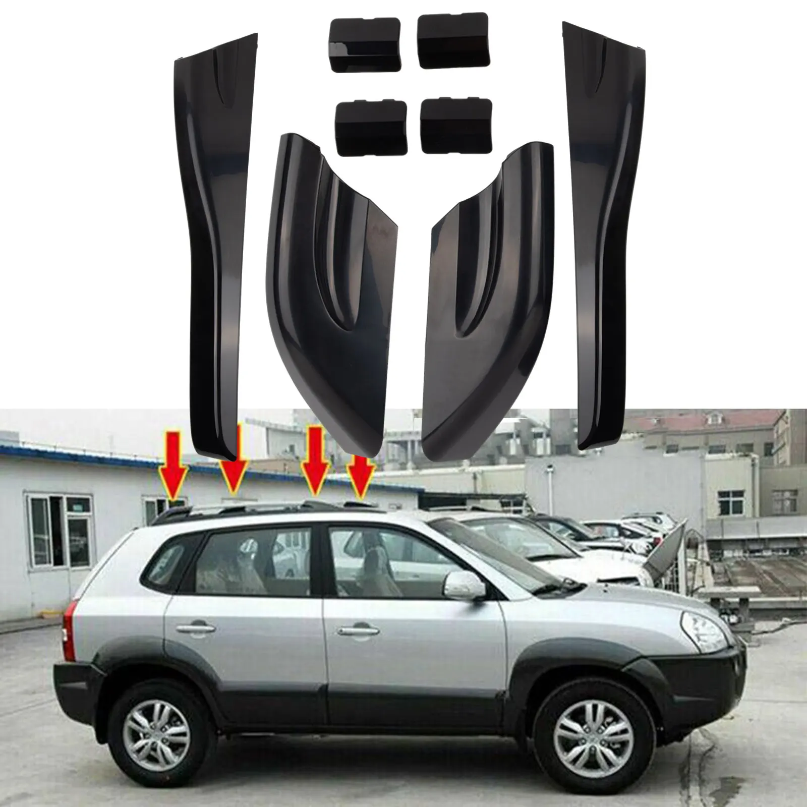 8 Pcs Black Roof Rack Rail End Protective Cover Shell Cap Plastic For Hyundai Tucson 2004 - 2008 Exterior Parts Roof Racks Boxes
8 Pcs Black Roof Rack Rail End Protective Cover Shell Cap Plastic For Hyundai Tucson 2004 - 2008 Exterior Parts Roof Racks Boxes