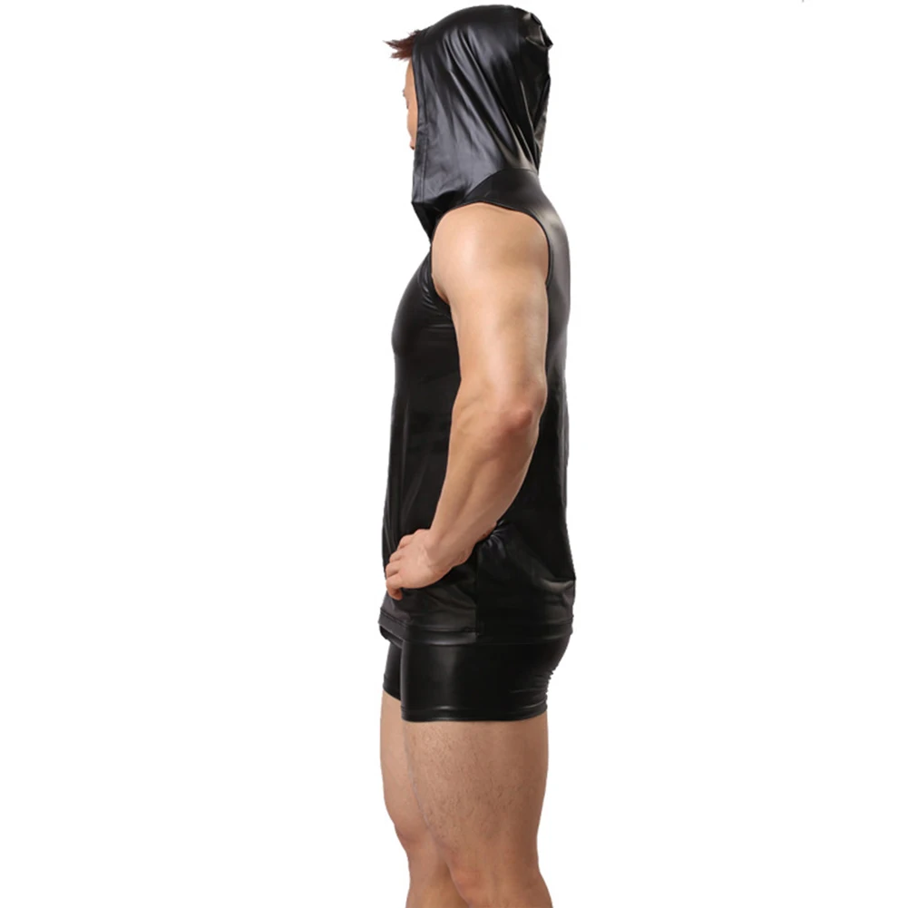 Workout Tank Tops for Men Imitation Leather Hooded Sleeveless Vest Designed for Sauna & Weight Loss Perfect for Every Season
Workout Tank Tops for Men Imitation Leather Hooded Sleeveless Vest Designed for Sauna & Weight Loss Perfect for Every Season
