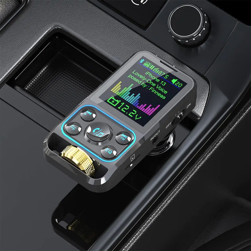 

Fm Transmitter Wireless Car Handsfree Bluetooth MP3 Music Player With Type-c Port QC3.0 PD3.0 PD Charging 3.1a Dual Display