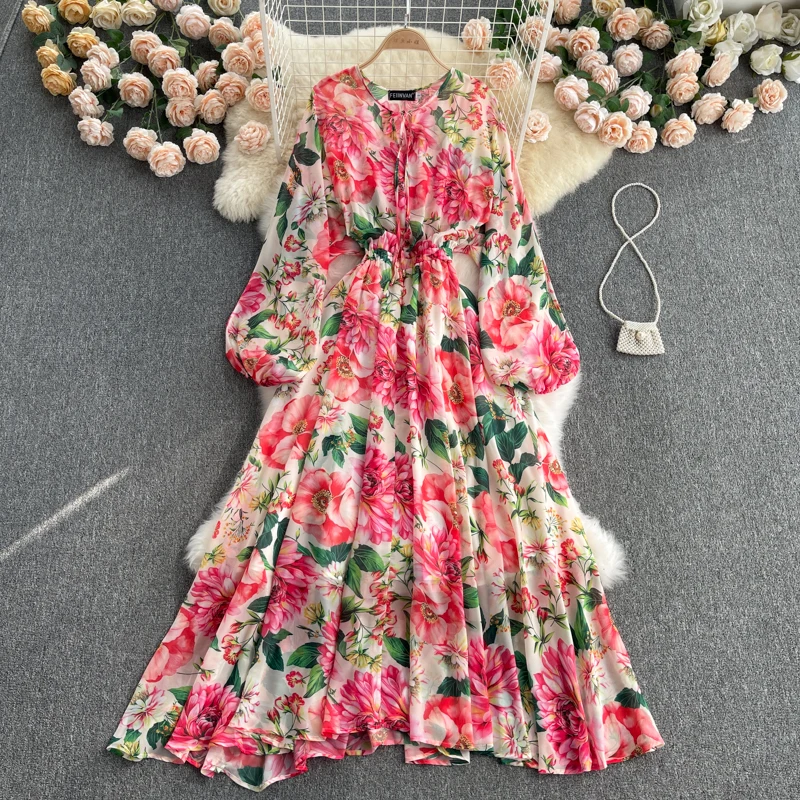 Spring Summer Vacation Dress Women Elegant Bat Sleeve Rose Print Bohemian Lady Chiffon Long Maxi Dress
Spring Summer Vacation Dress Women Elegant Bat Sleeve Rose Print Bohemian Lady Chiffon Long Maxi Dress
