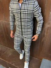 Plaid Suit European American Men's Casual Sportswear Autumn New Stand-Up Collar Zip Cardigan Jacket+Fashion Trousers Grid Suits
Plaid Suit European American Men's Casual Sportswear Autumn New Stand-Up Collar Zip Cardigan Jacket+Fashion Trousers Grid Suits