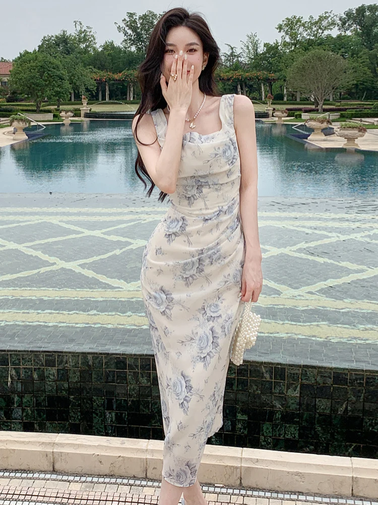 Summer Long One Piece Dress Women Vacation Clothes Elegant Pretty Sweet Print Tank Sleeveless Slim Midi Party Robe Mujer Vestido
Summer Long One Piece Dress Women Vacation Clothes Elegant Pretty Sweet Print Tank Sleeveless Slim Midi Party Robe Mujer Vestido