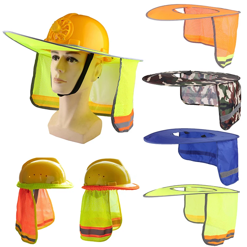 

Summer Sun Shade Safety Hard Hat Neck Shield Helmets Reflective Hat Brim Reflective Cap Cover for Construction Workers
