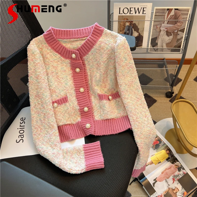 Autumn and Winter Contrast Color Sweet Loose Knitted Cardigan Women's Short Sweater Coat Street All-Matching 2023
Autumn and Winter Contrast Color Sweet Loose Knitted Cardigan Women's Short Sweater Coat Street All-Matching 2023