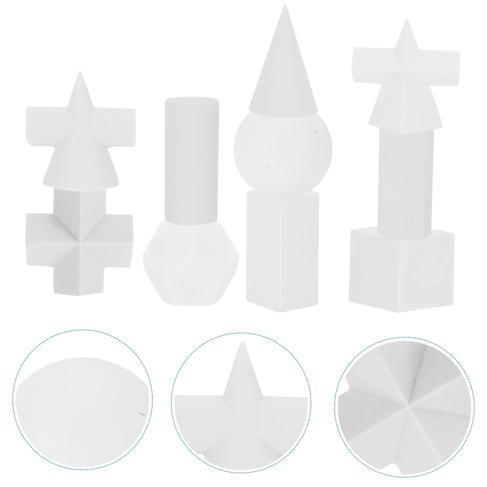 

10 Pcs Sketch Geometry Decoration for Home Practice Figurine Drawing Sculpture Mini The Office Geometrical Resin