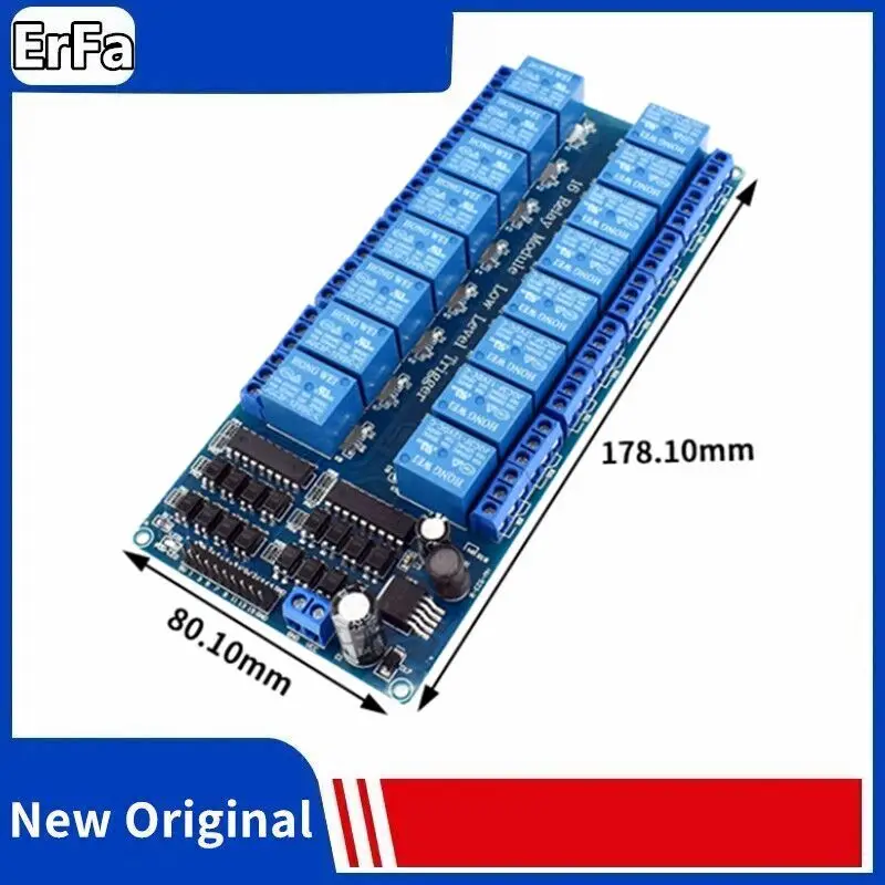 

16 Channel Relay Shield Module DC 5V 12V 24V with Optocoupler LM2576 Microcontrollers Interface Power Relay For Arduino DIY Kit