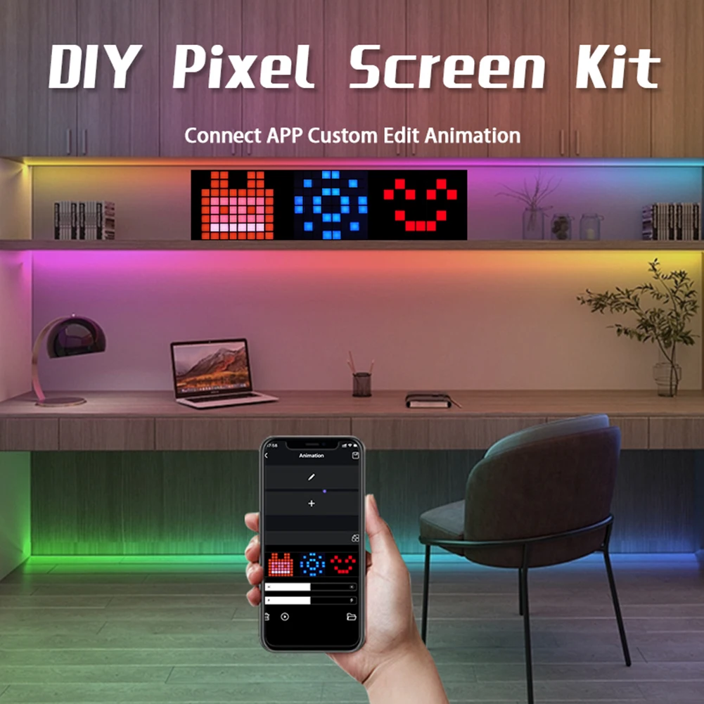 Multi-functional LED Mosaic Pixel Display DIY Text Patterns Smart LED Pixel Display Nightlight APP Control Programmable Screen
Multi-functional LED Mosaic Pixel Display DIY Text Patterns Smart LED Pixel Display Nightlight APP Control Programmable Screen