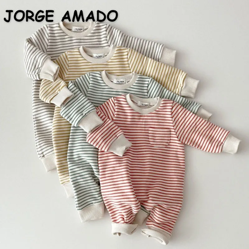Korean Style Spring Autumn Baby Girl Boy Fleece Rompers Stripe Round Collar Long Sleeve Jumpsuit Newborn Casual Clothes E86577
Korean Style Spring Autumn Baby Girl Boy Fleece Rompers Stripe Round Collar Long Sleeve Jumpsuit Newborn Casual Clothes E86577