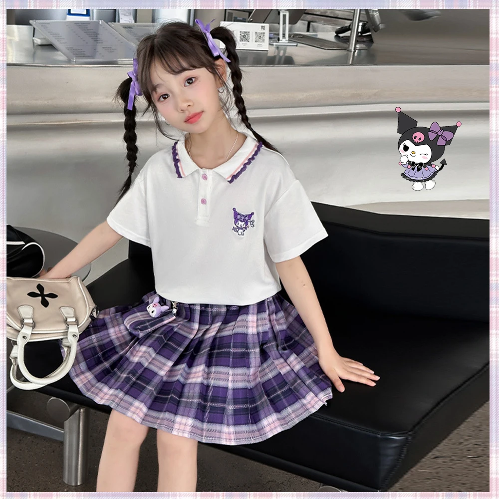 Anime Kuromi Sanrios Japanese Embroidery Junior Uniform Girls 2Pc Tshirt Skirt for Schoolchild Pleated Skirts Tops Outfits Kid
Anime Kuromi Sanrios Japanese Embroidery Junior Uniform Girls 2Pc Tshirt Skirt for Schoolchild Pleated Skirts Tops Outfits Kid
