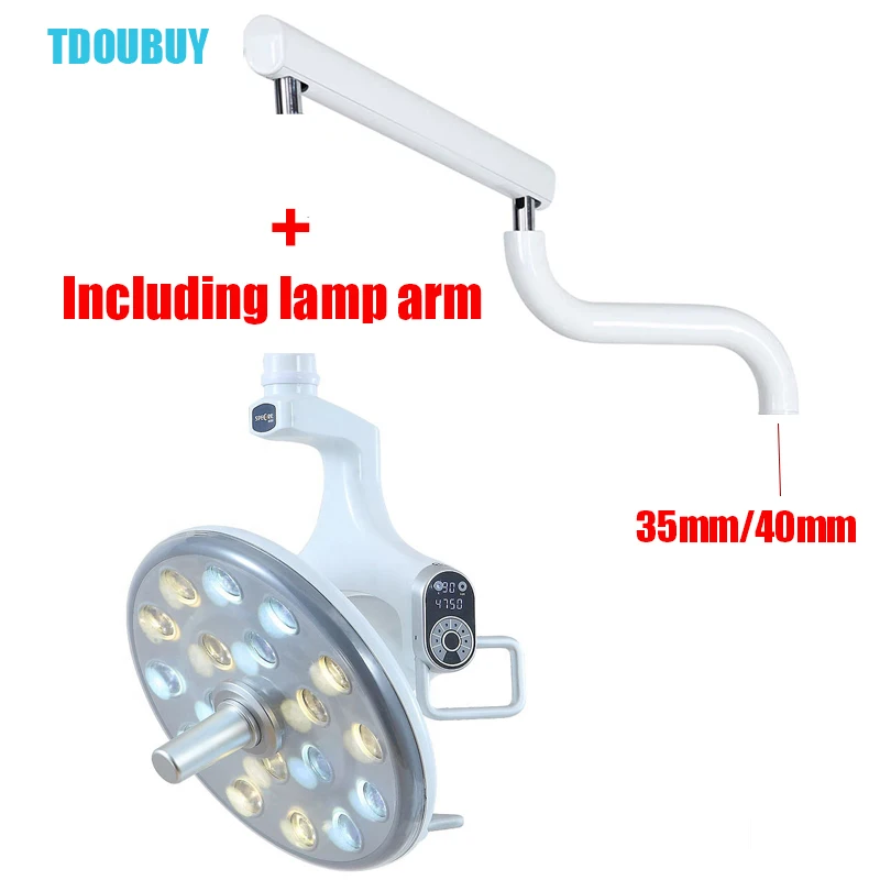 

TDOUBUY Dental Lamp 18 Bulbs Operating Led Surgical Light For Cure Oral Teeth Chair Unit Type (Lamp Head + Lamp Arm)