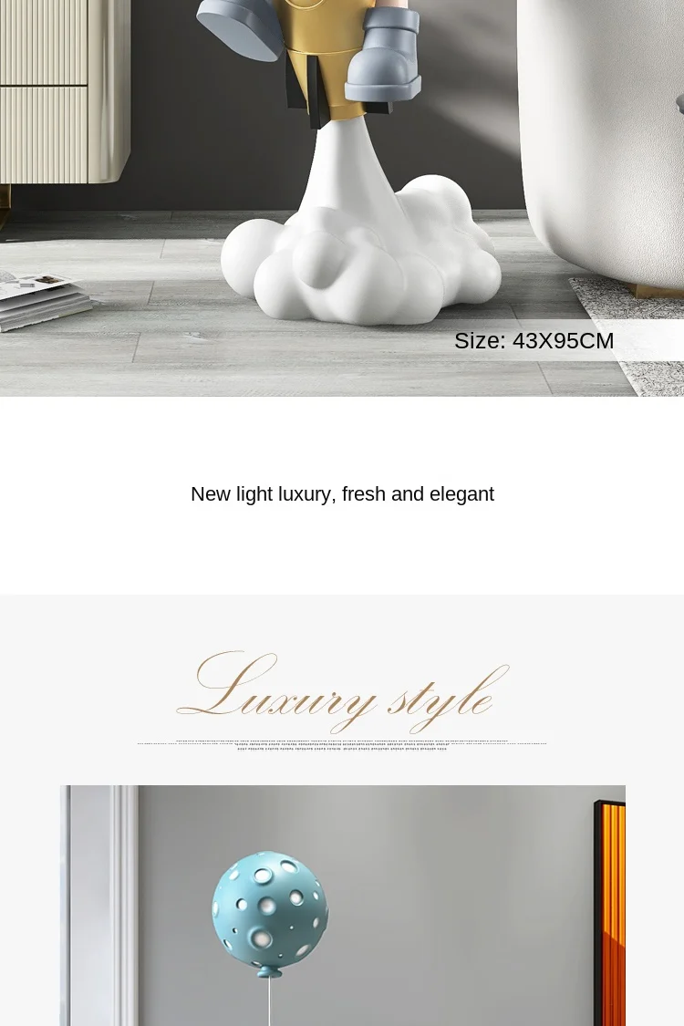 Balloon Astronaut Sculptures 95CM Large Floor Ornaments Home Decor Statue Living Room TV Cabinet Decoration Accessories Figurine Balloon Astronaut Sculptures 95CM Large Floor Ornaments Home Decor Statue Living Room TV Cabinet Decoration Accessories Figurine