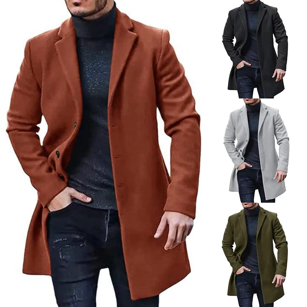 Men Winter Lapel Trench Coats British Style Outwear Overcoat Long Sleeve Button Up Jacket Mid-length Solid Color Windbreaker
Men Winter Lapel Trench Coats British Style Outwear Overcoat Long Sleeve Button Up Jacket Mid-length Solid Color Windbreaker
