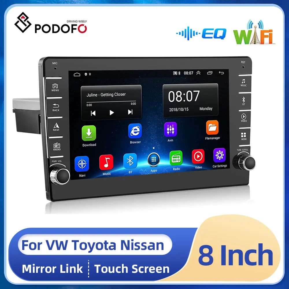 Podofo 8'' Android13 1+16G Car Stereo Radio For Universal WIFI Bluetooth FM Car Player Suppport Rear Camera For VW Toyota Nissan
Podofo 8'' Android13 1+16G Car Stereo Radio For Universal WIFI Bluetooth FM Car Player Suppport Rear Camera For VW Toyota Nissan