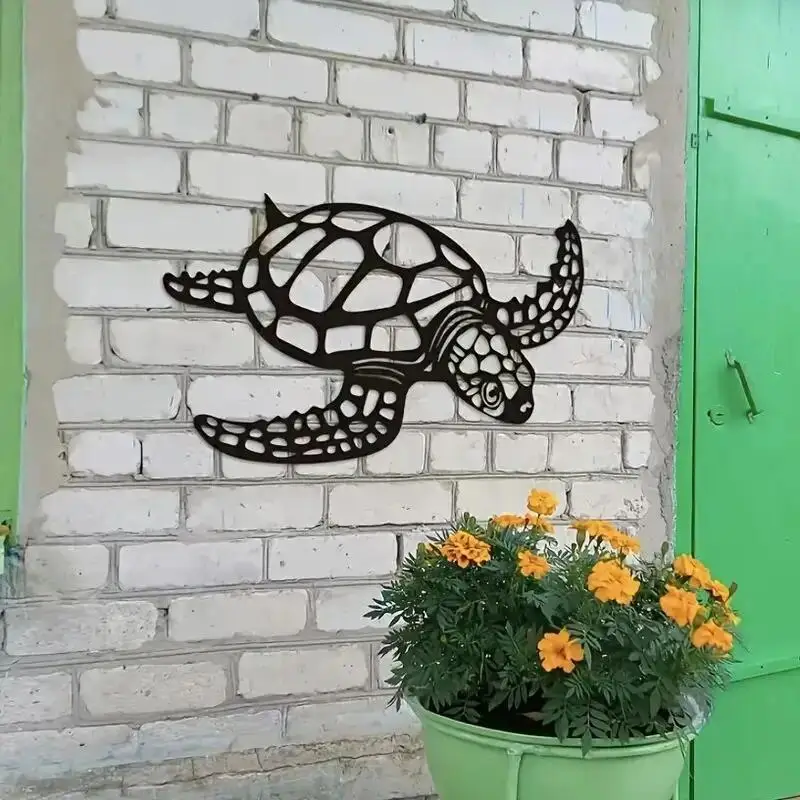 

Metal Sea Turtle Ornament Beach Theme Decor Wall Art Decorations Wall Hanging For Indoor Living Room Decor,Large Size 15.74