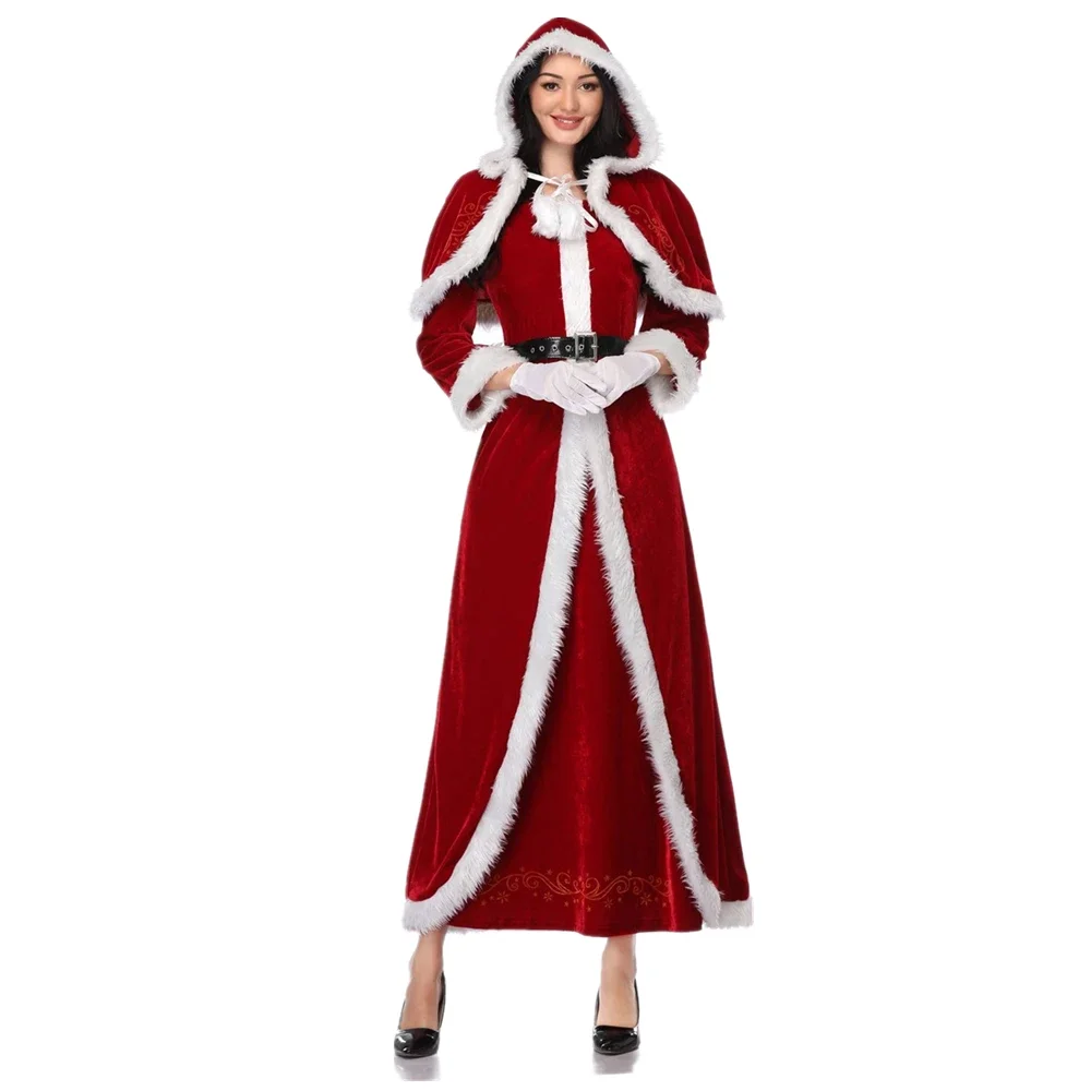 

Christmas Mrs. Claus Costume Xmas Party Santa Claus Cosplay Lady Red Dress