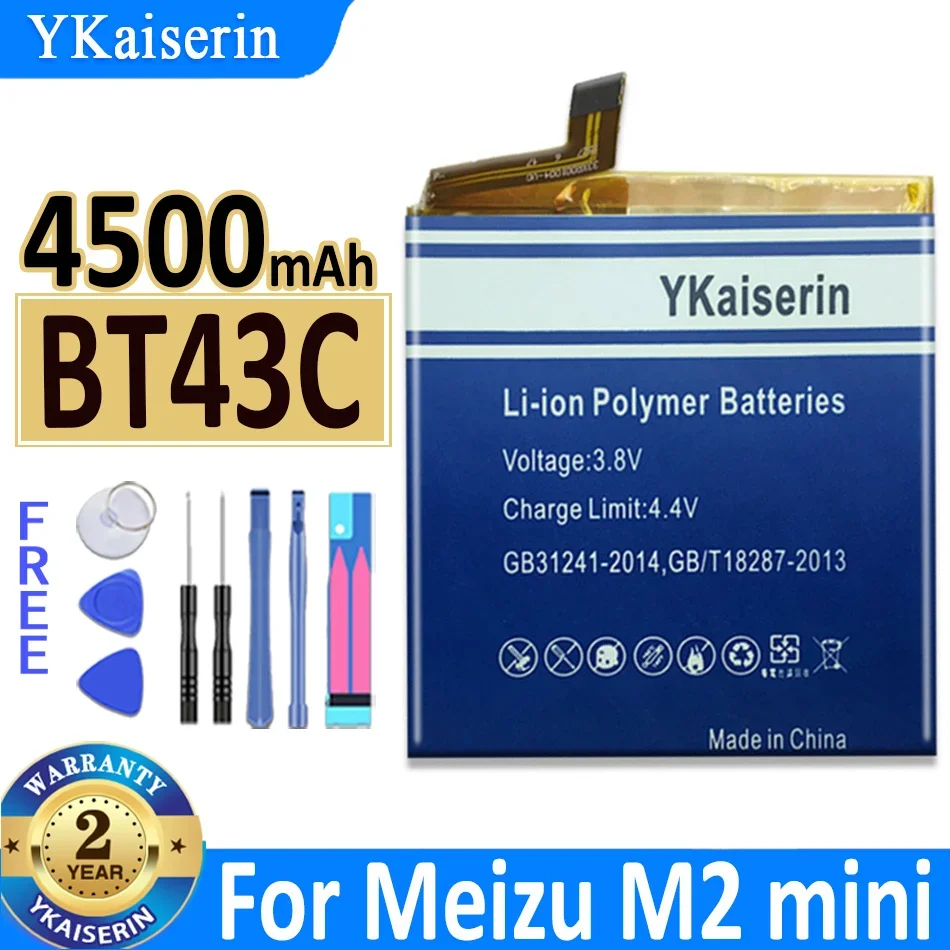 YKaiserin For Meizu M2 Mini Battery High Quality BT43C 4500mAh Battery Parts Replacement for Meizu M2 Mini Smart Phone Bateria
YKaiserin For Meizu M2 Mini Battery High Quality BT43C 4500mAh Battery Parts Replacement for Meizu M2 Mini Smart Phone Bateria