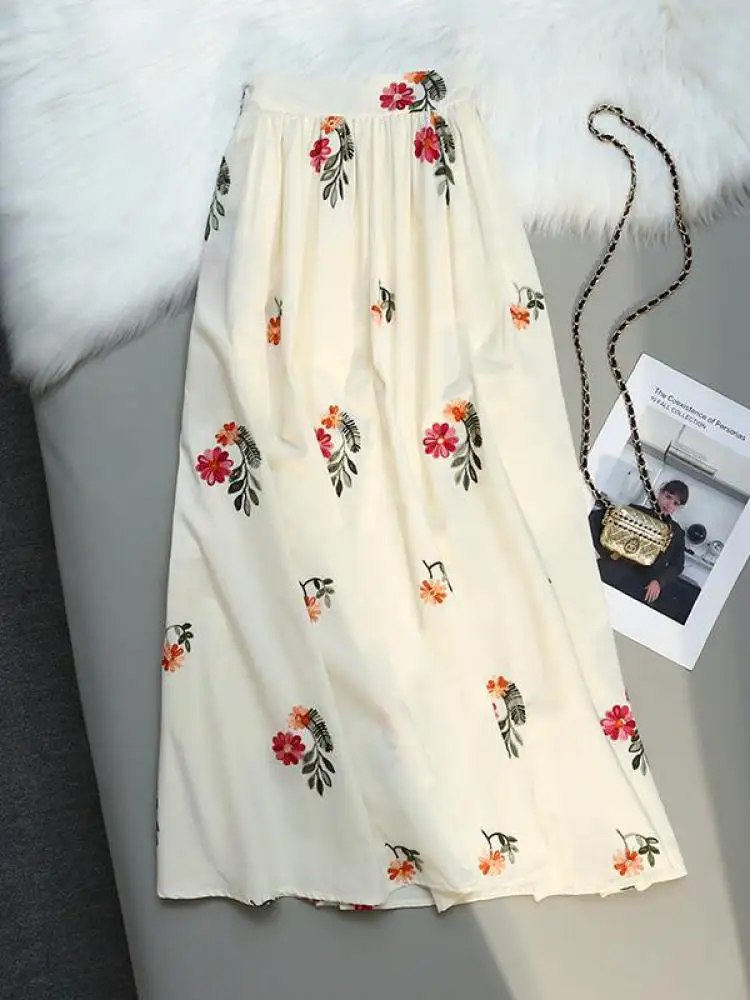 high Waist Skirts Women Casual Female Summer New Collection High Street Sweet Girls Chic Print Soft Retro Embroidery Half Skirt 
high Waist Skirts Women Casual Female Summer New Collection High Street Sweet Girls Chic Print Soft Retro Embroidery Half Skirt