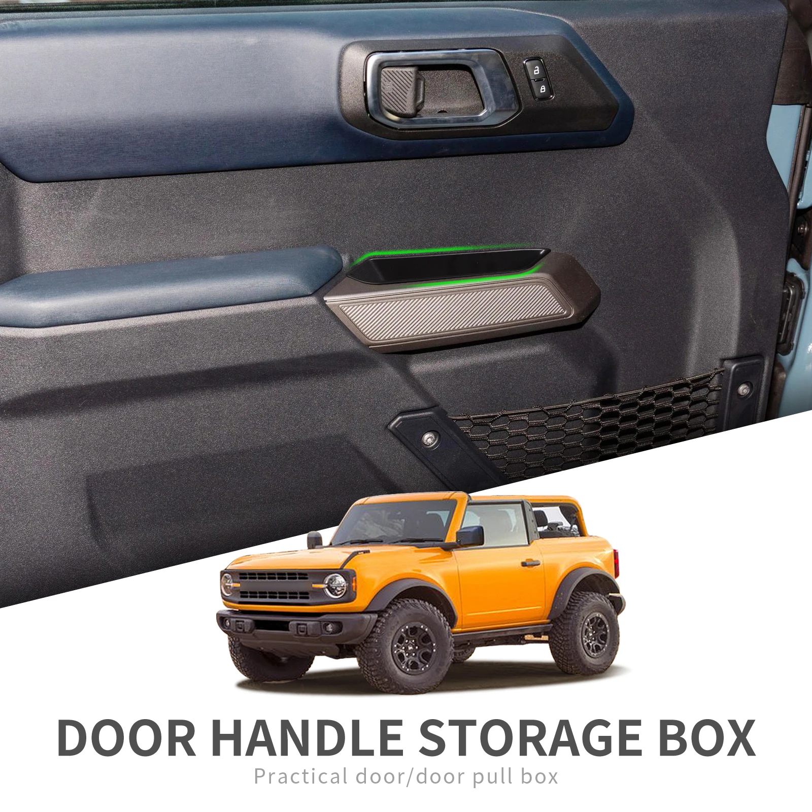 Smabee for Ford Bronco 2021 2022 Front Door Handle Storage Box Auto Accessories Container Holder Tray Car Armrest Organizer 2pcs 
Smabee for Ford Bronco 2021 2022 Front Door Handle Storage Box Auto Accessories Container Holder Tray Car Armrest Organizer 2pcs