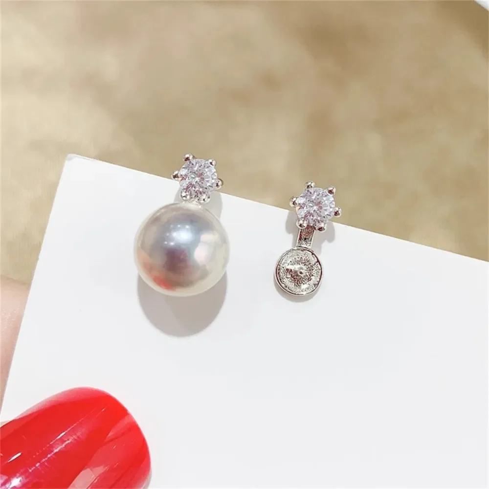 DIY Pearl Accessories S925 Pure Silver Pearl Jade Ear Buckle Earrings with Empty Bracelet Single Diamond Fit 6-8mm Round Beads
DIY Pearl Accessories S925 Pure Silver Pearl Jade Ear Buckle Earrings with Empty Bracelet Single Diamond Fit 6-8mm Round Beads