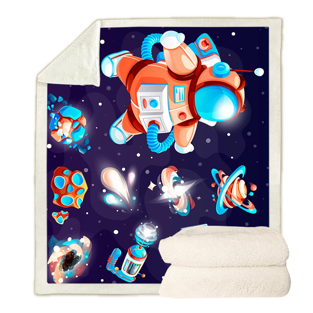 HX Fashion Throw Blankets Cute Cartoon Rocket Astronaut Double Layer Blanket Keep Warm Quilt Dropshipping
HX Fashion Throw Blankets Cute Cartoon Rocket Astronaut Double Layer Blanket Keep Warm Quilt Dropshipping