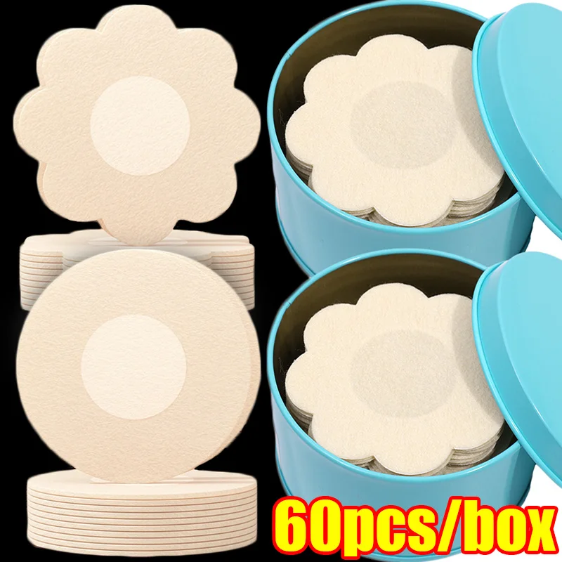 

60pcs/box Women's Invisible Breast Petals Lift Tape on Bra Nipple Stickers Chest Stickers Adhesivo Bra Nipple Covers Accessories