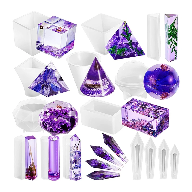15Pcs Resin Molds Crystal Molds Include Pyramid Silicone Resin Mold,Round Cone,Sphere,Resin Mold For Jewelry Making
15Pcs Resin Molds Crystal Molds Include Pyramid Silicone Resin Mold,Round Cone,Sphere,Resin Mold For Jewelry Making