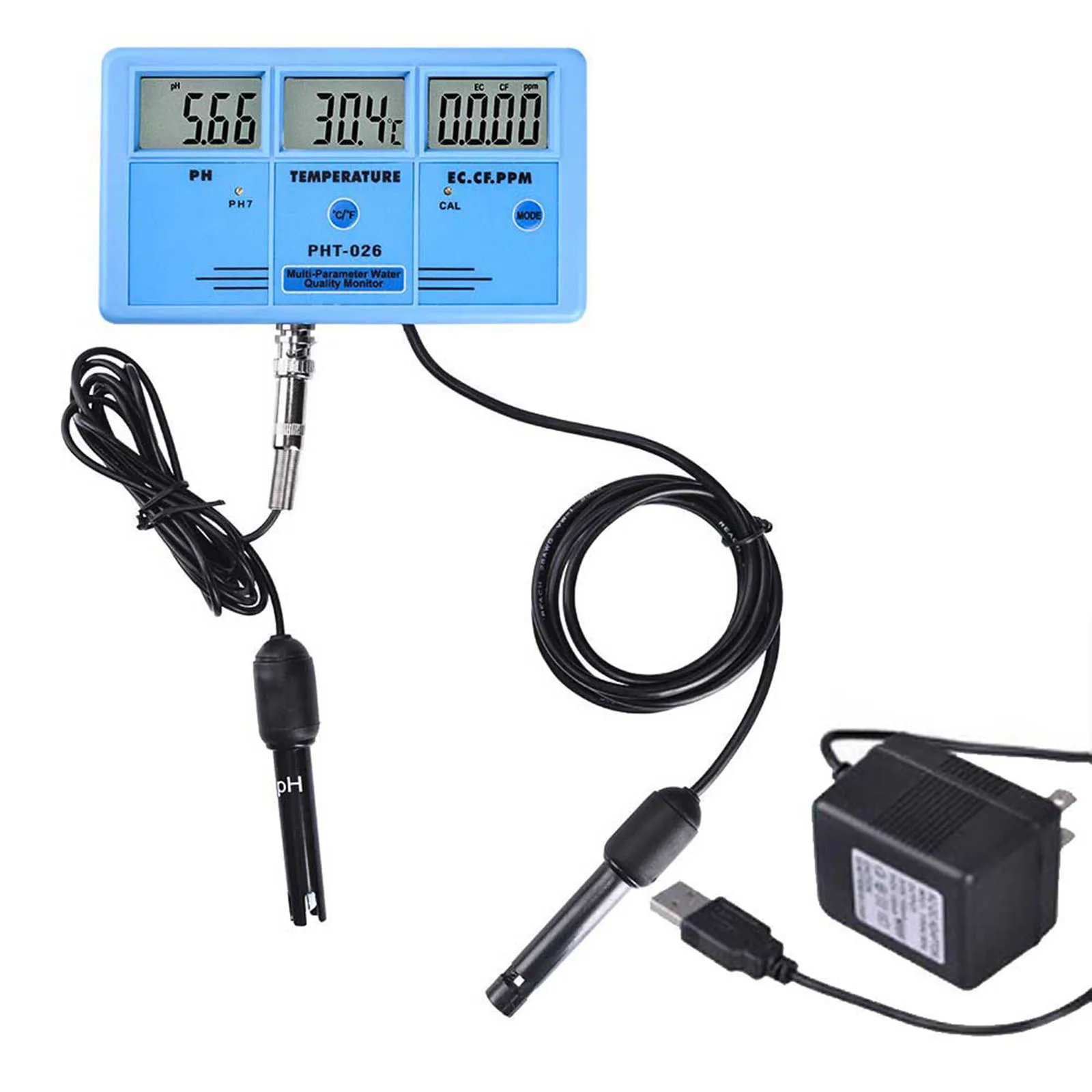 Temp/PH/EC/CF Tester Water Quality Meter Hydroponic Aquarium/ Spa/Pool Monitor Wall-mounted Rechargeable Waterproof & Dustproof
Temp/PH/EC/CF Tester Water Quality Meter Hydroponic Aquarium/ Spa/Pool Monitor Wall-mounted Rechargeable Waterproof & Dustproof