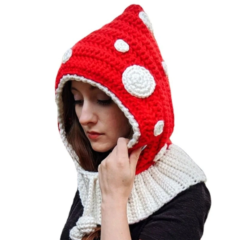 Mushroom Hat Hooded Hat Scarf Knitted Beanie Hat Elastic Ear Hat Girls Knit Earflap Beanie Winter Warm Hat
Mushroom Hat Hooded Hat Scarf Knitted Beanie Hat Elastic Ear Hat Girls Knit Earflap Beanie Winter Warm Hat